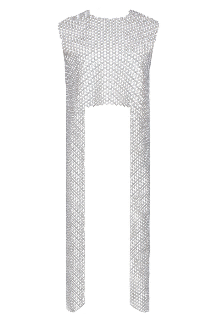 LONG SIDES BLOUSE - PEARLS